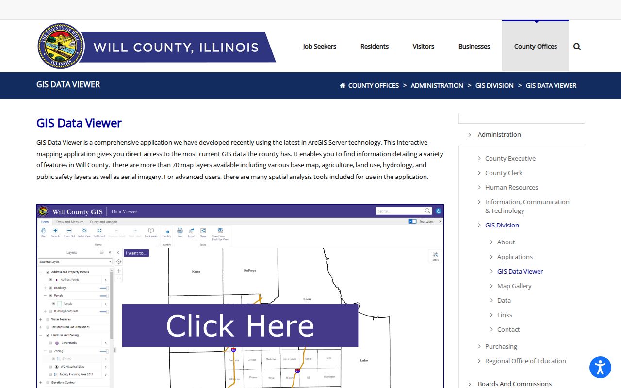 Naperville neighbors Will GIS parcel and district viewer