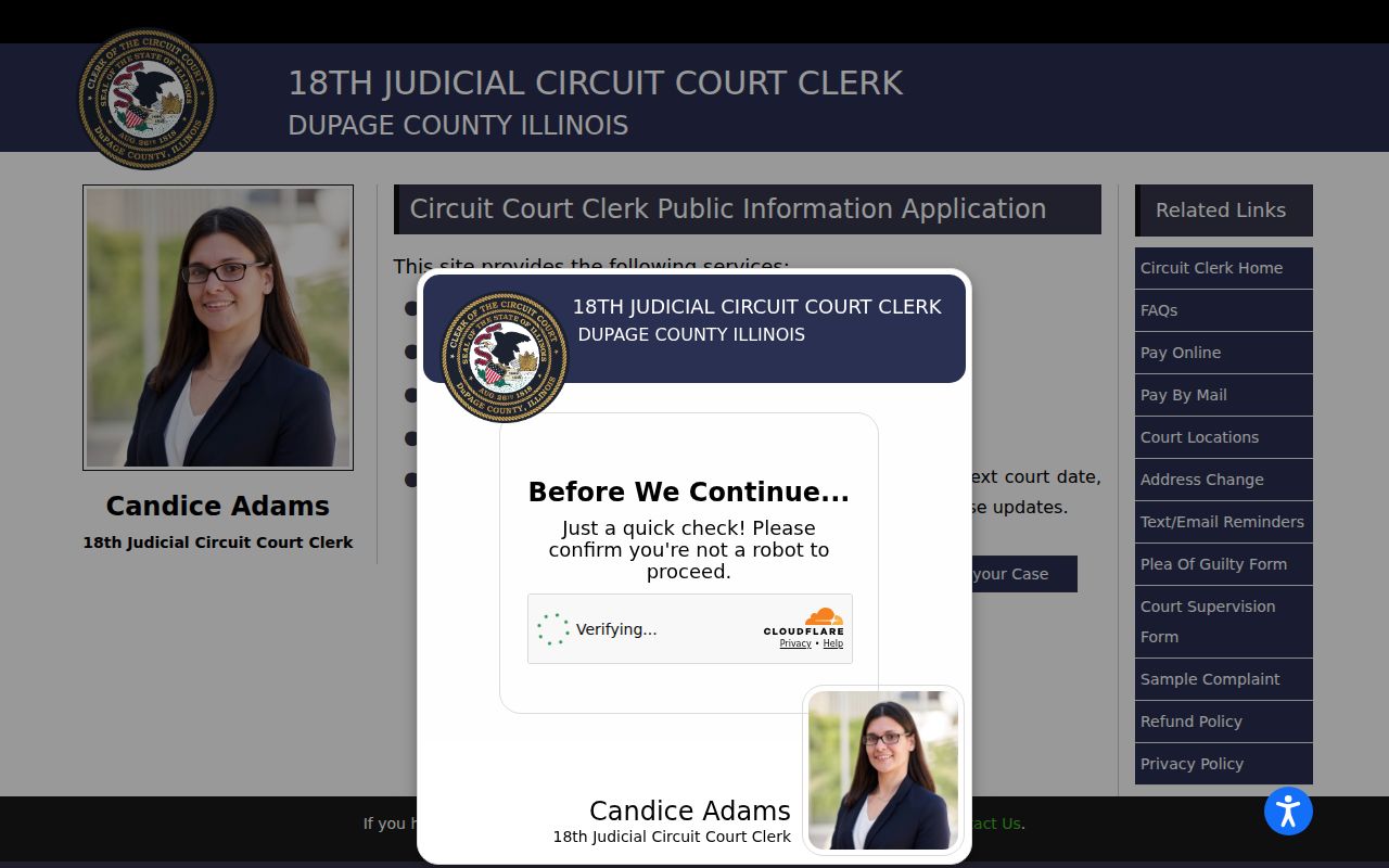 DuPage County court case search used for a Naperville resident lookup